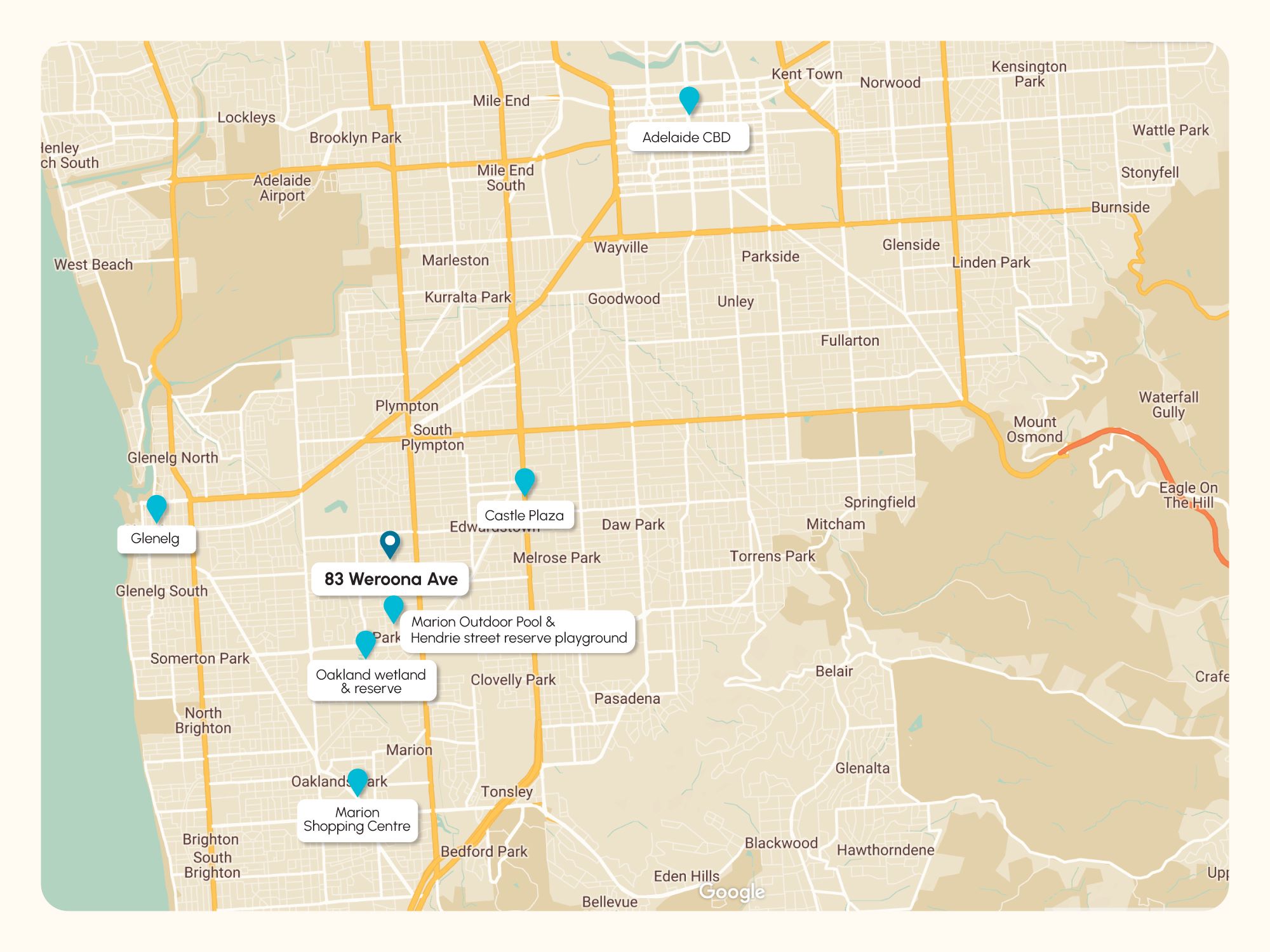 1 St Giles Way - Glengowrie Location Map