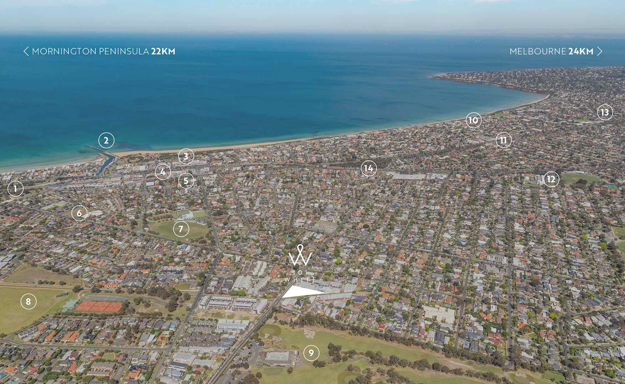 101 White Estate - Mordialloc Aerial