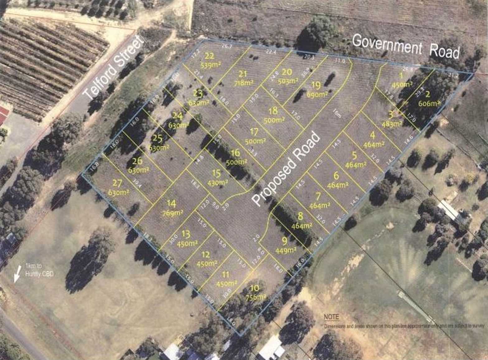 114 Telford Street, Huntly Aerial 2