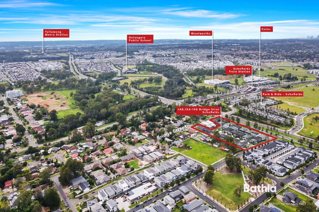 148-158 Bridge Street - Schofields Aerial