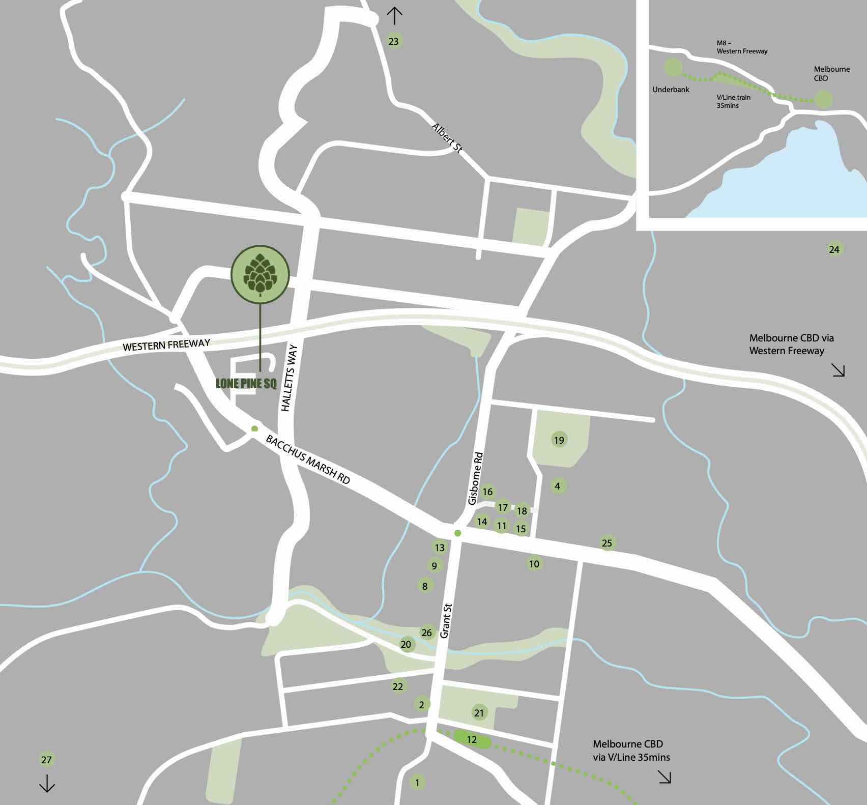 34 Lone Pine Square, Bacchus Marsh Location map