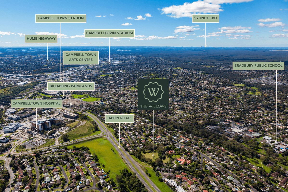 The Willows Estate - Bradbury Aerial