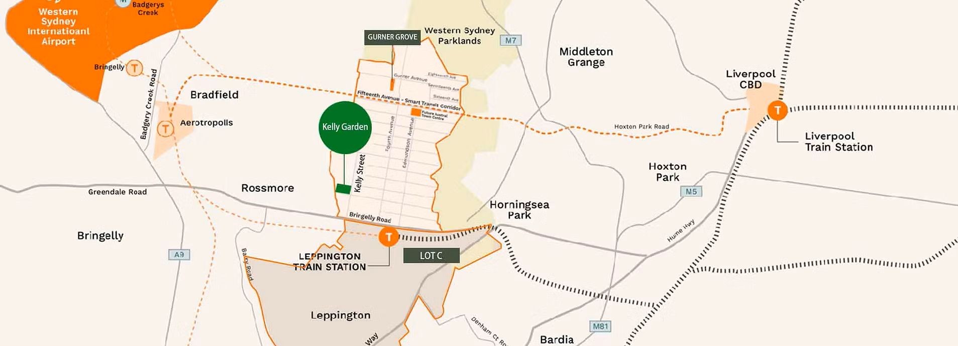 Kelly Garden Estate - Austral Location Map