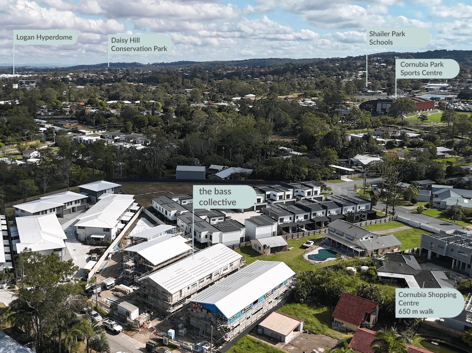 The Bass Collective Townhomes - Loganholme Aerial