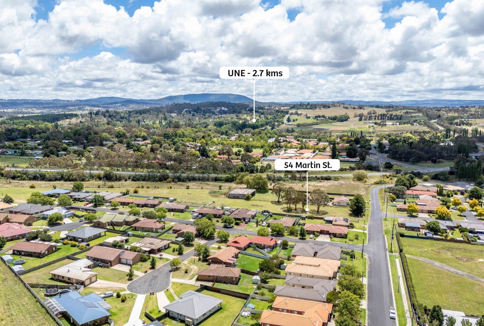 54 Martin Street - Armidale Aerial
