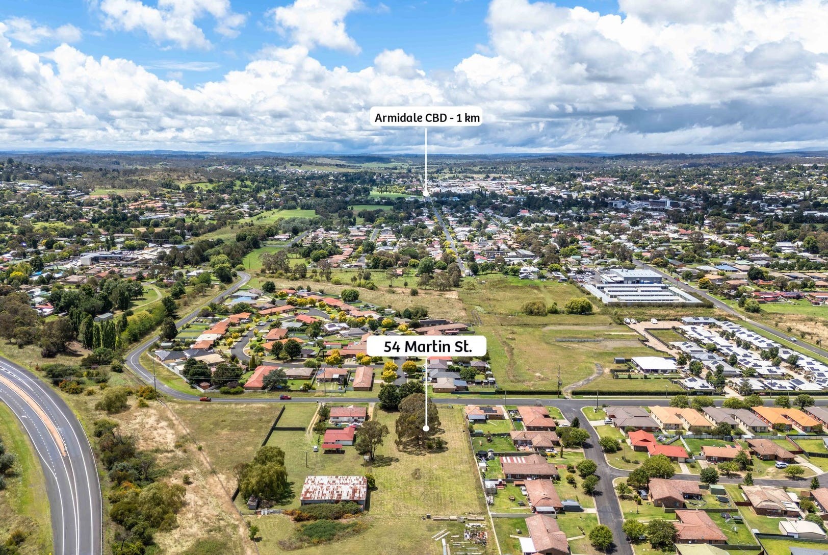 54 Martin Street - Armidale Aerial