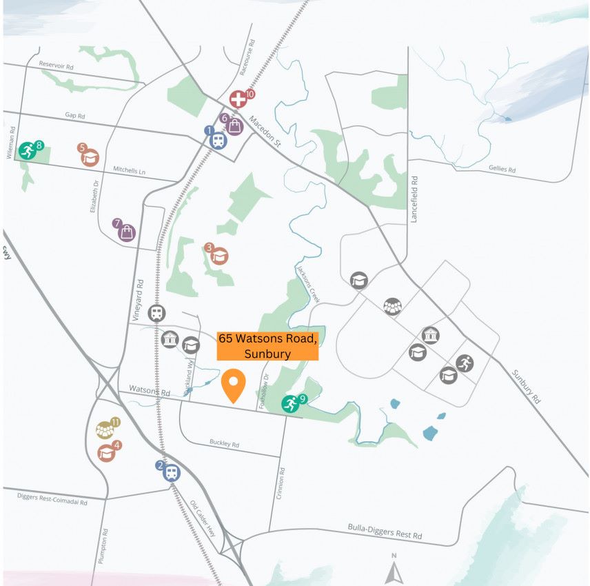 65 Watsons Road - Sunbury Location Map