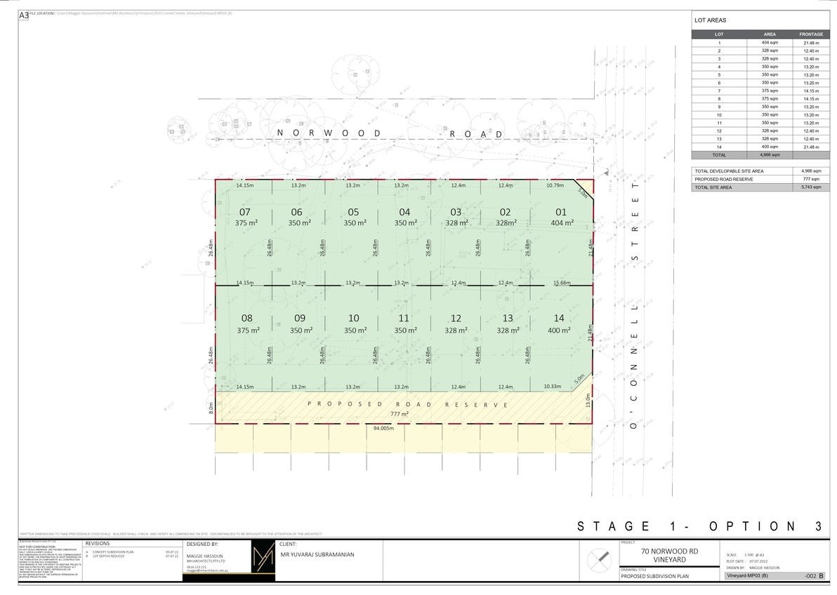70 Norwood Road - Vineyard Masterplan