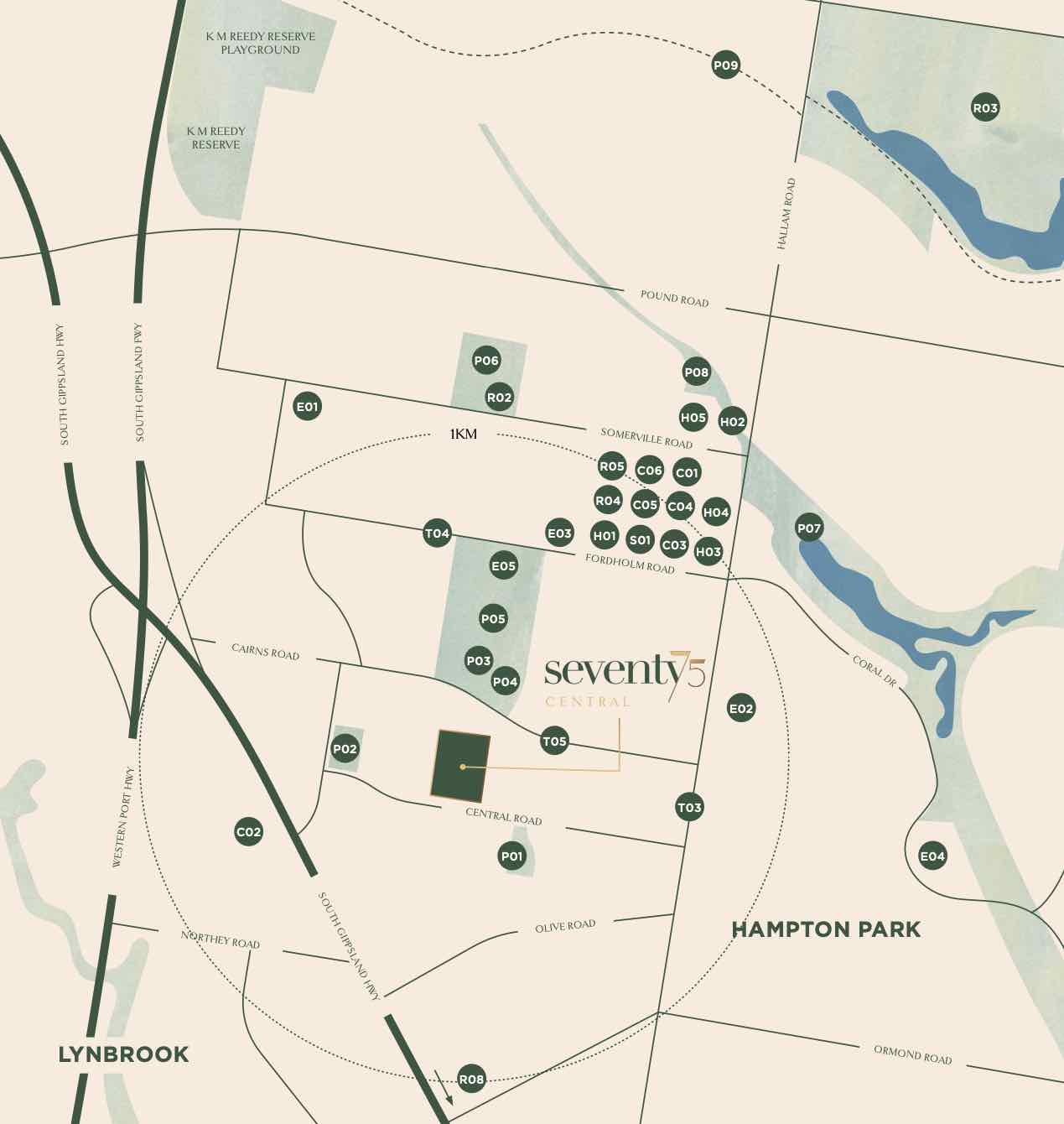 75 Central Estate - Hampton Park Location map
