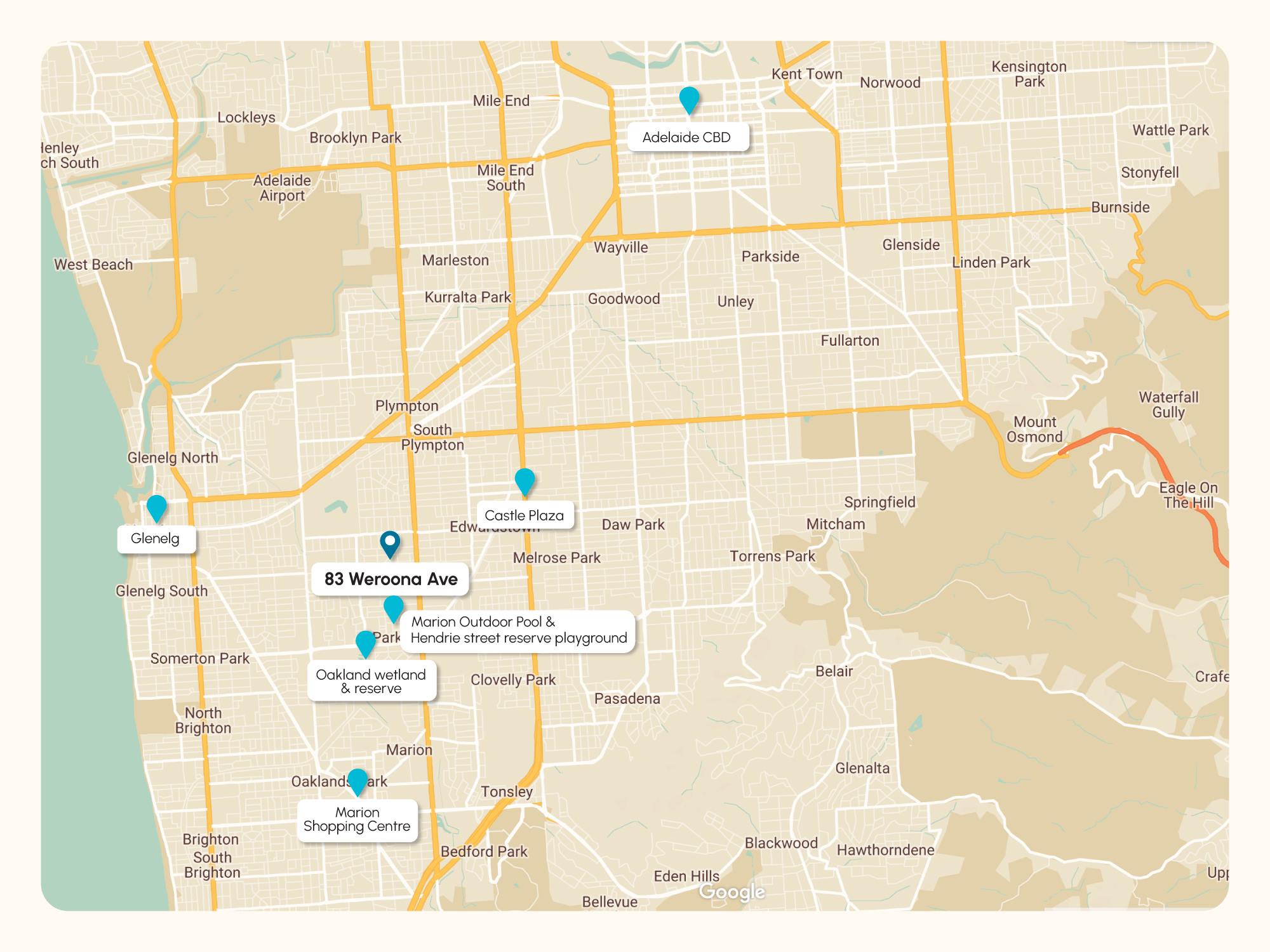 83 Weroona Avenue - Park Holme Location Map