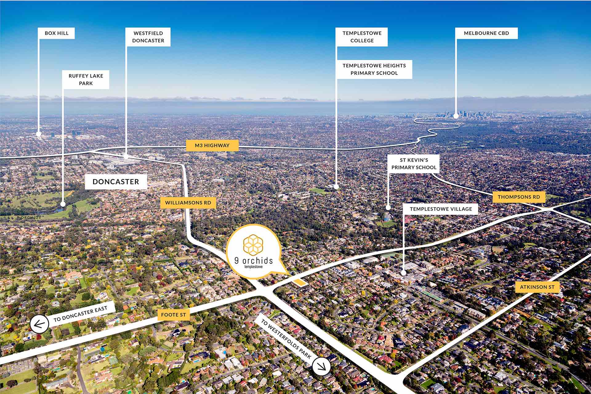 9 Orchids Estate - Templestowe Aerial