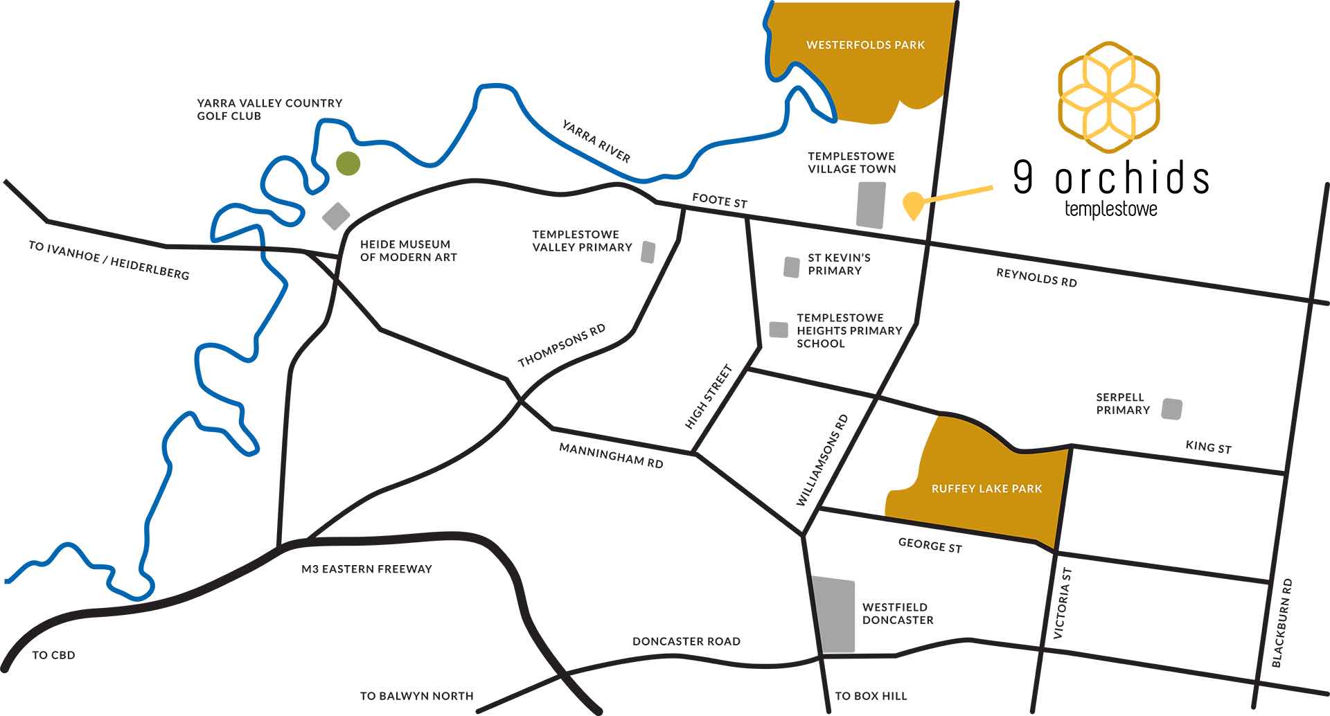 9 Orchids Estate - Templestowe Location map