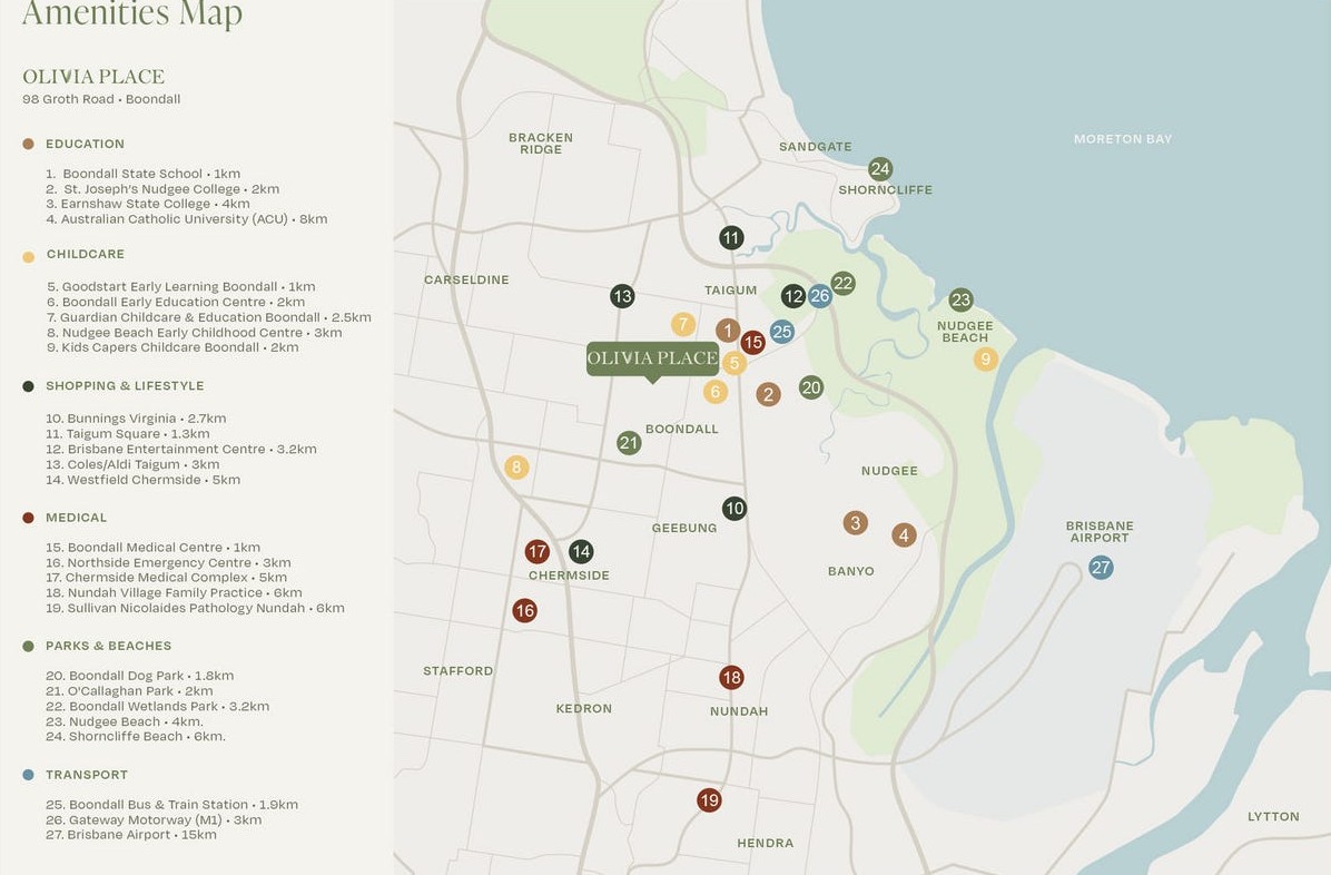 Olivia Place Estate - Boondall Location Map