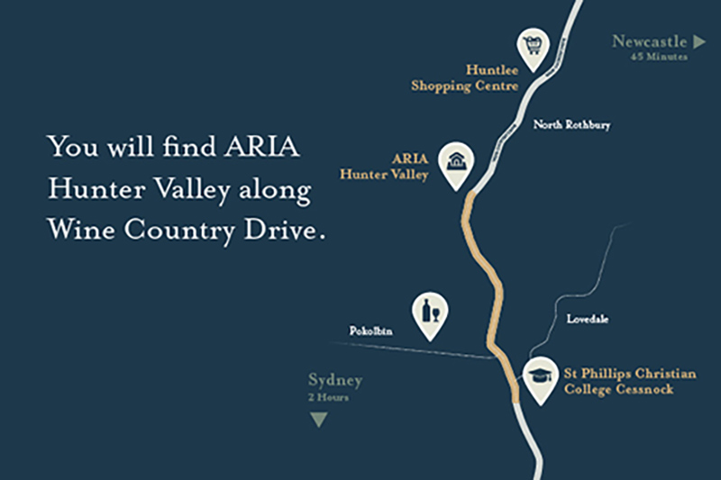 ARIA Hunter Valley Estate - Rothbury Location Map