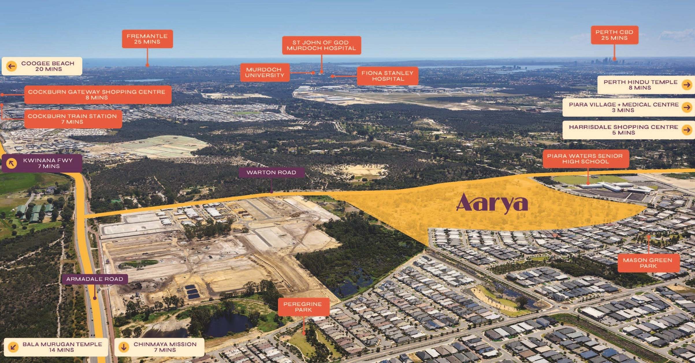Aarya Estate - Piara Waters Location Map