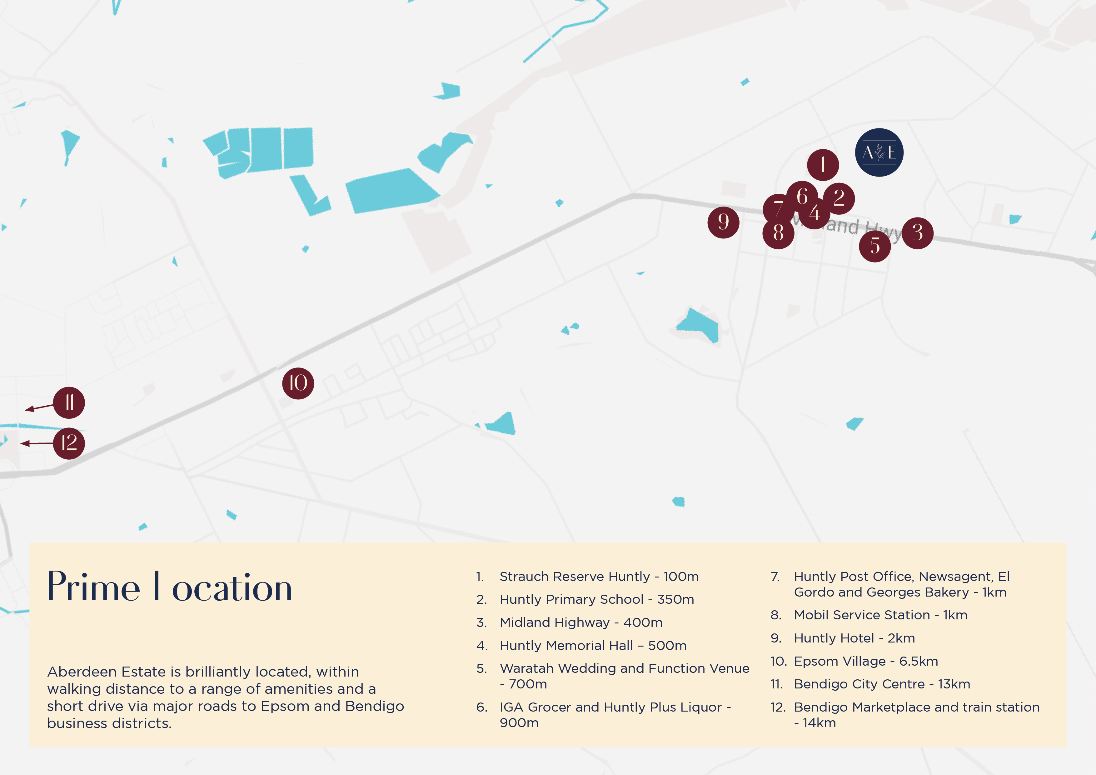 Aberdeen Estate - Huntly Location Map