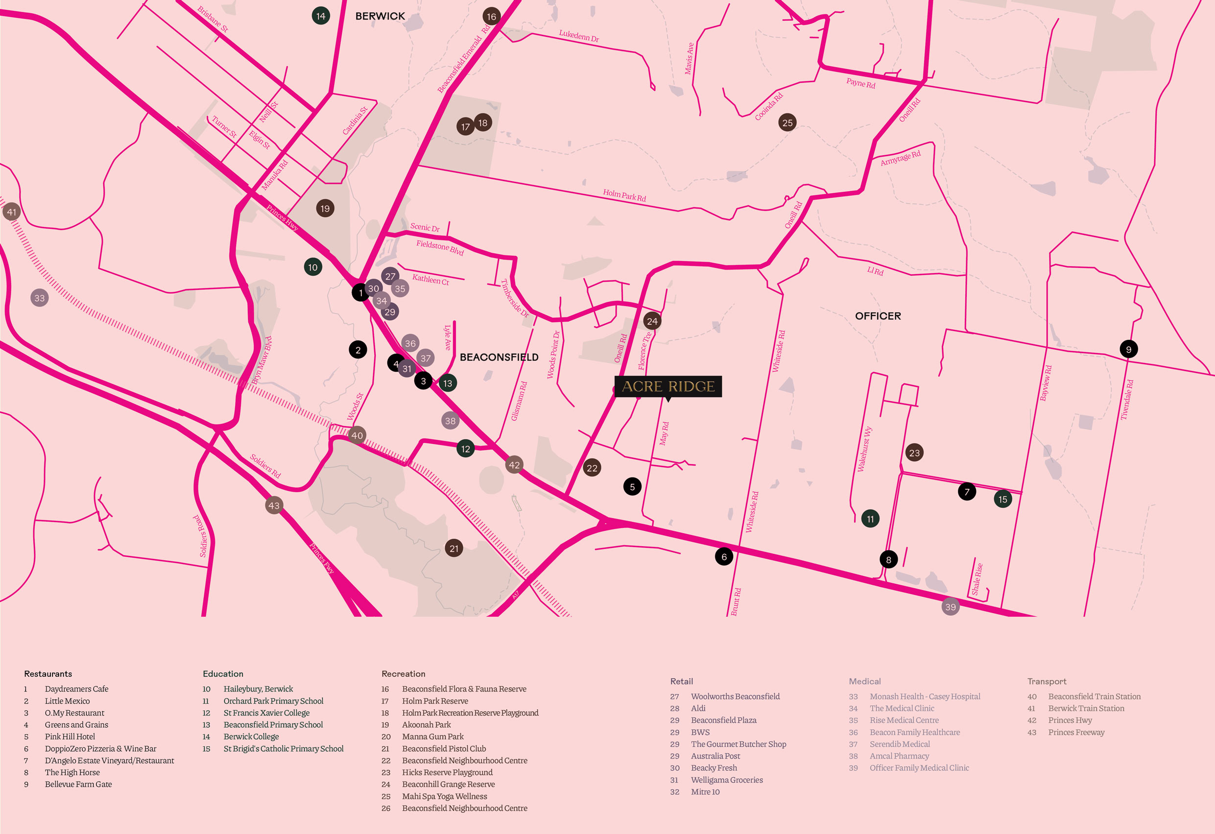 Acre Ridge Estate - Beaconsfield Location Map
