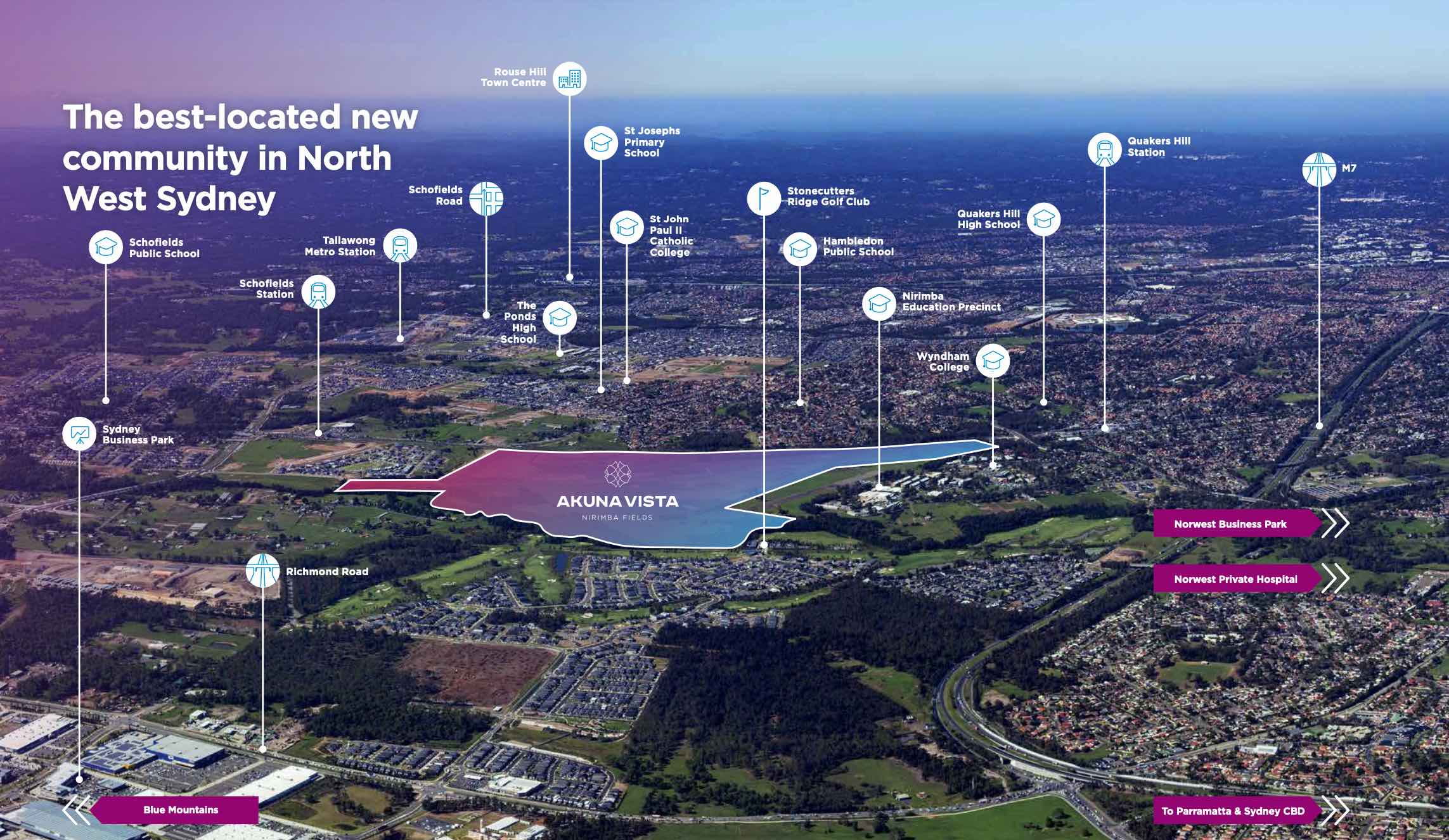 Akuna Vista Estate - Nirimba Fields Aerial