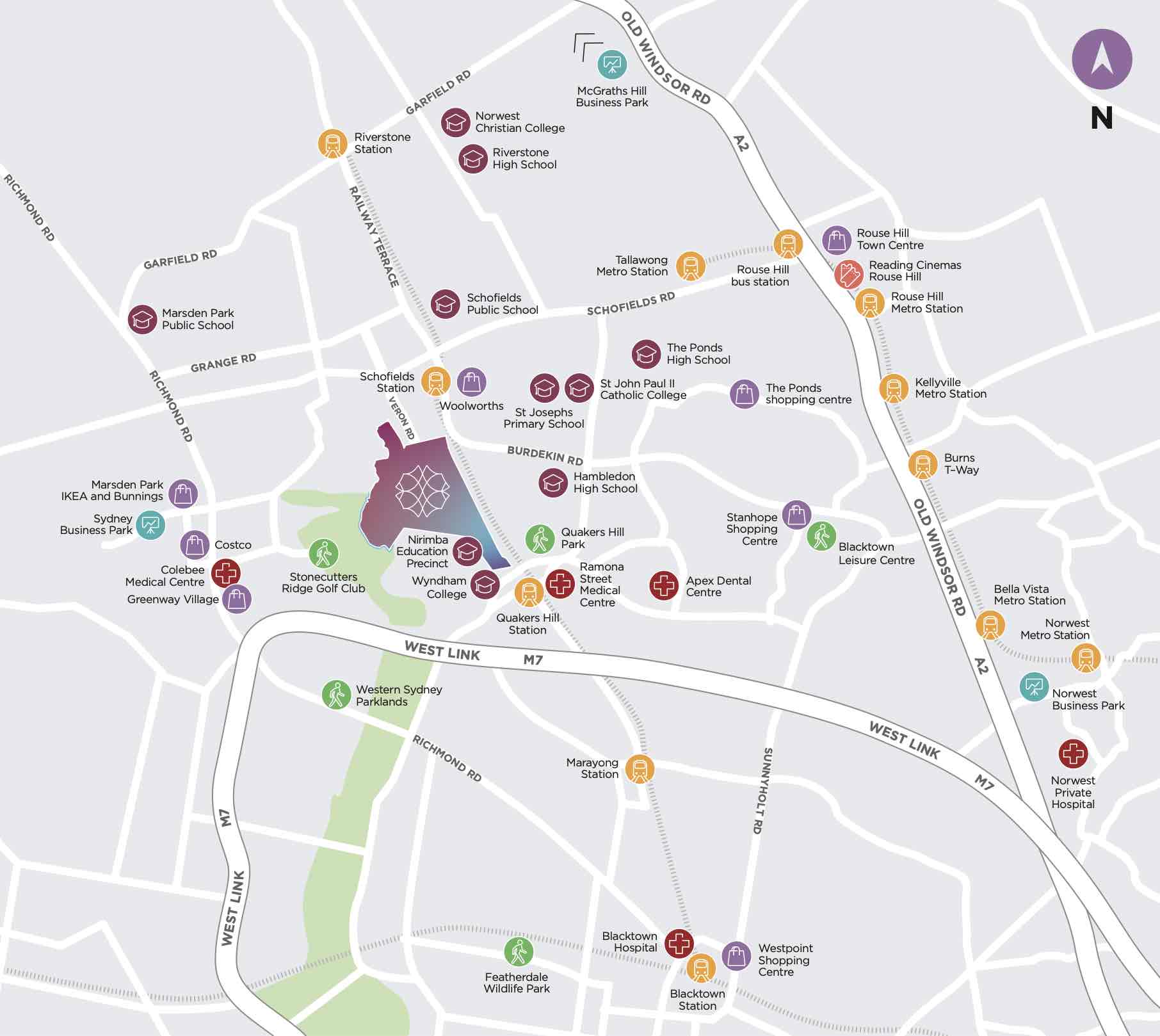 Akuna Vista Estate - Nirimba Fields Location map