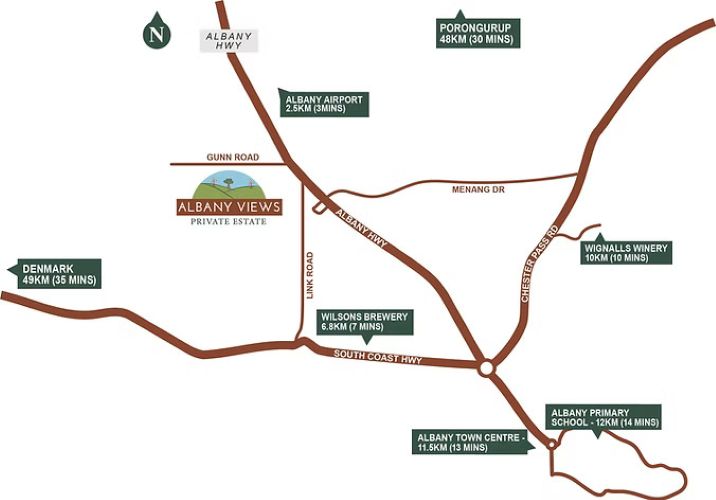 Albany Views Private Estate - Drome Location Map
