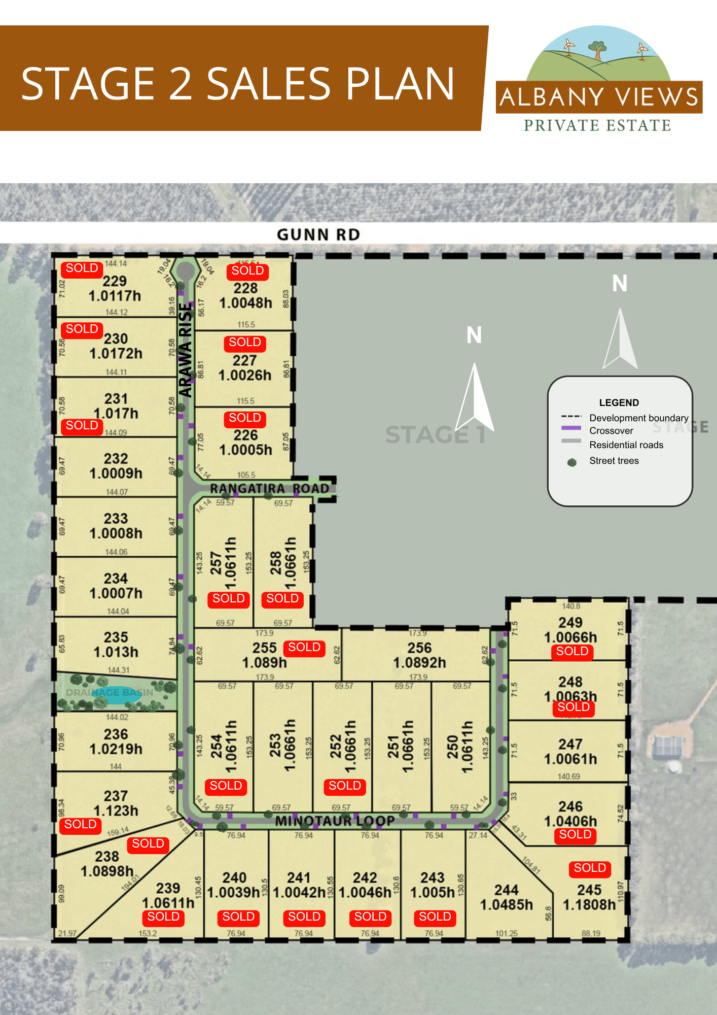 Albany Views Private Estate - Drome Release Map