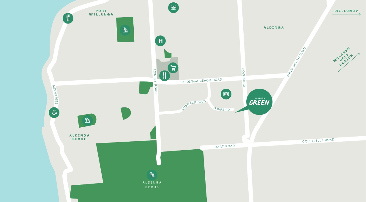 Aldinga Green Estate - Aldinga Beach Location Map