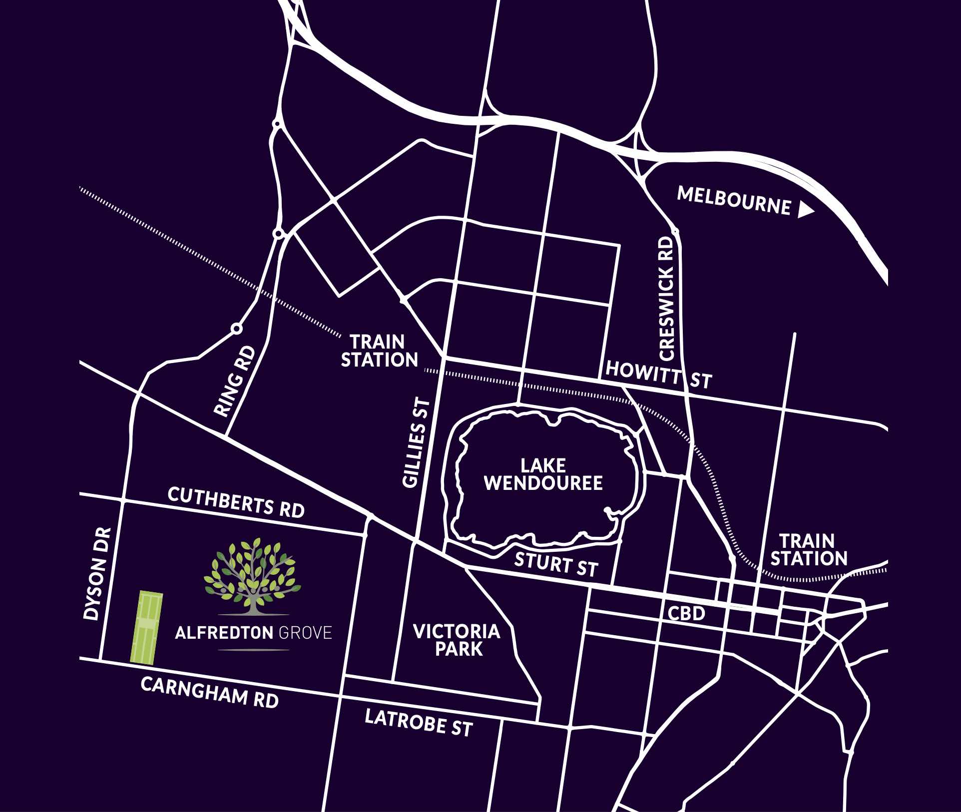 Alfredton Grove Estate - Alfredton Location map