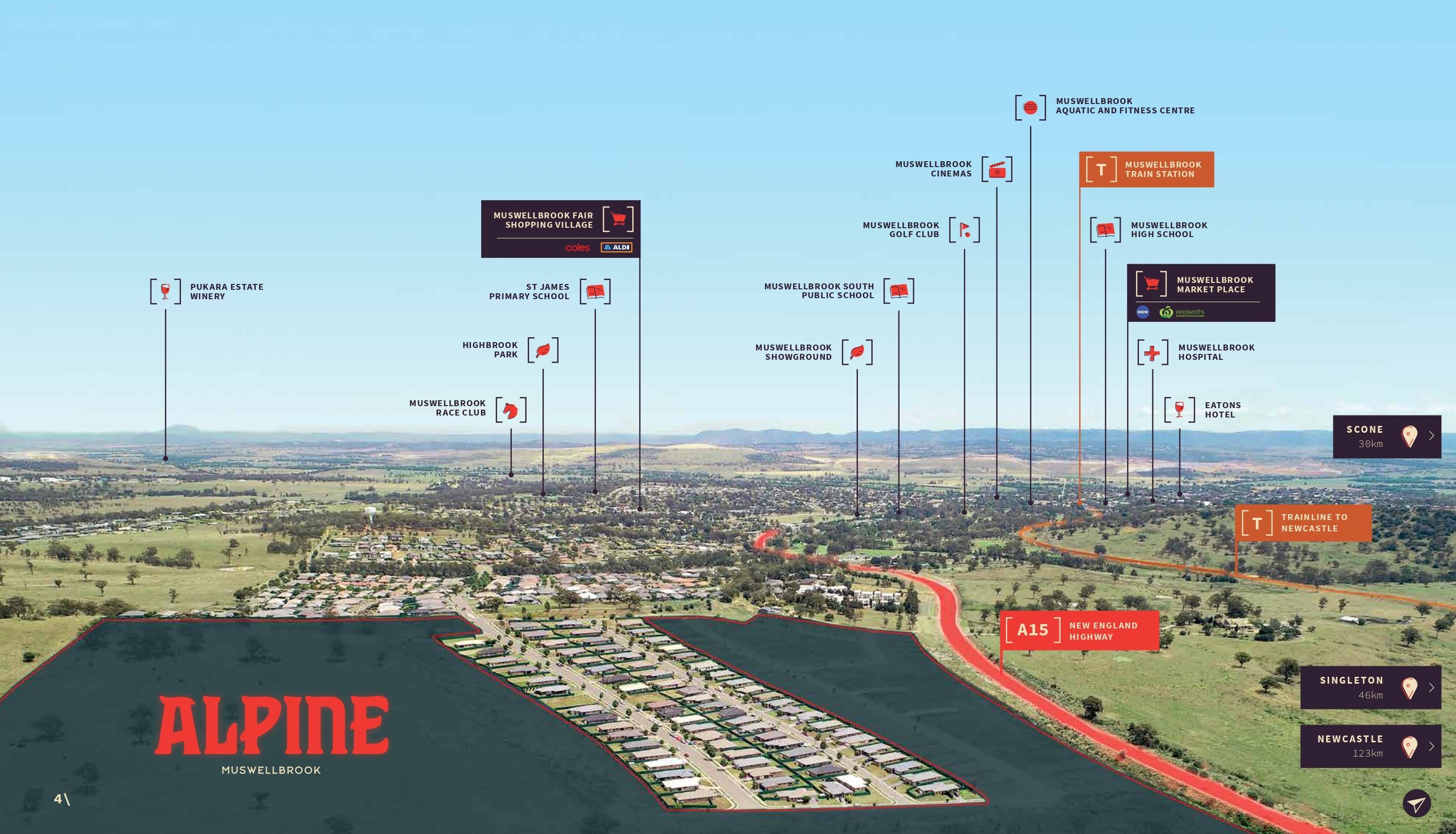 Alpine Estate - Muswellbrook Aerial