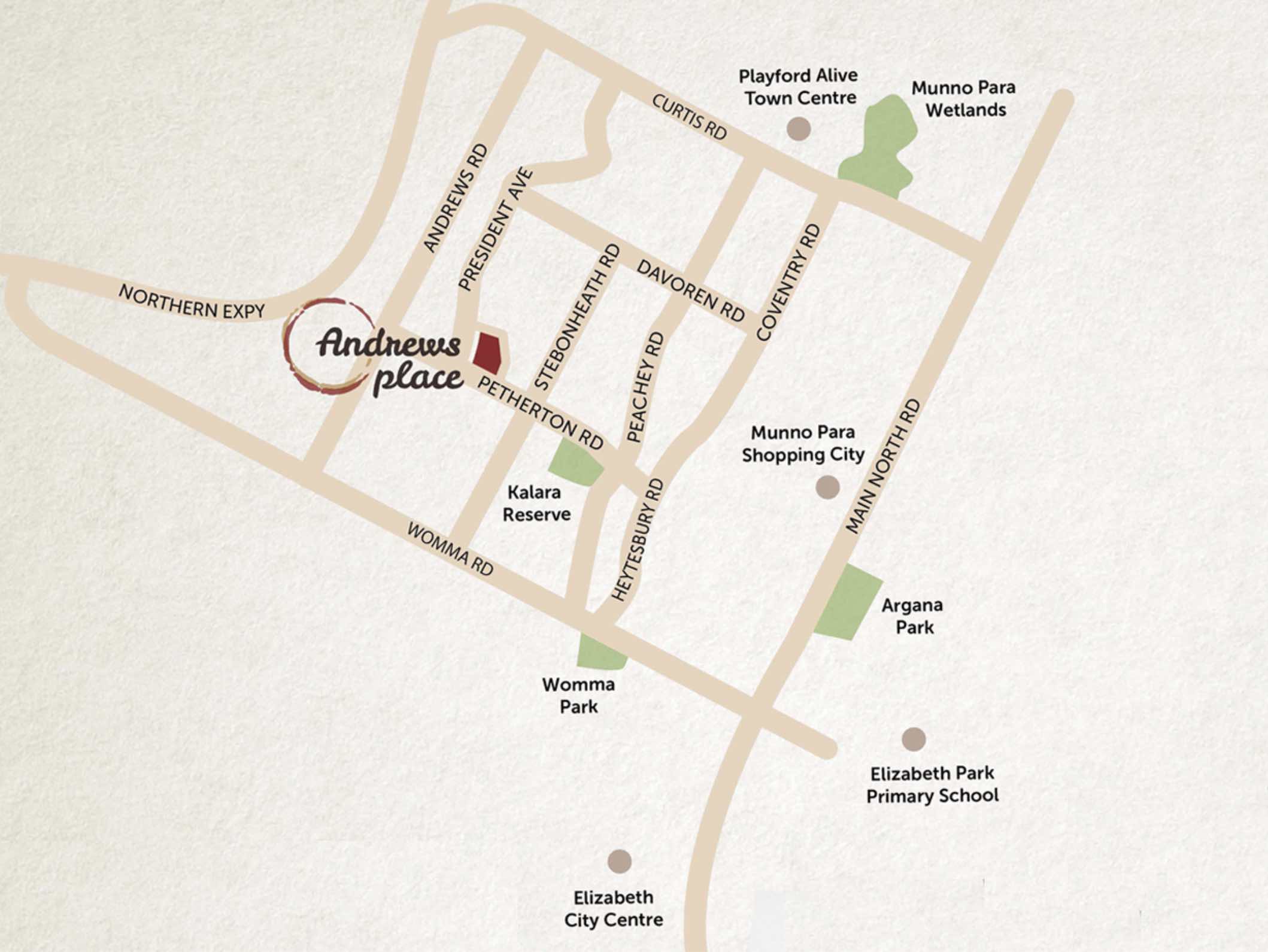Andrews Place Estate - Andrews Farm Location map