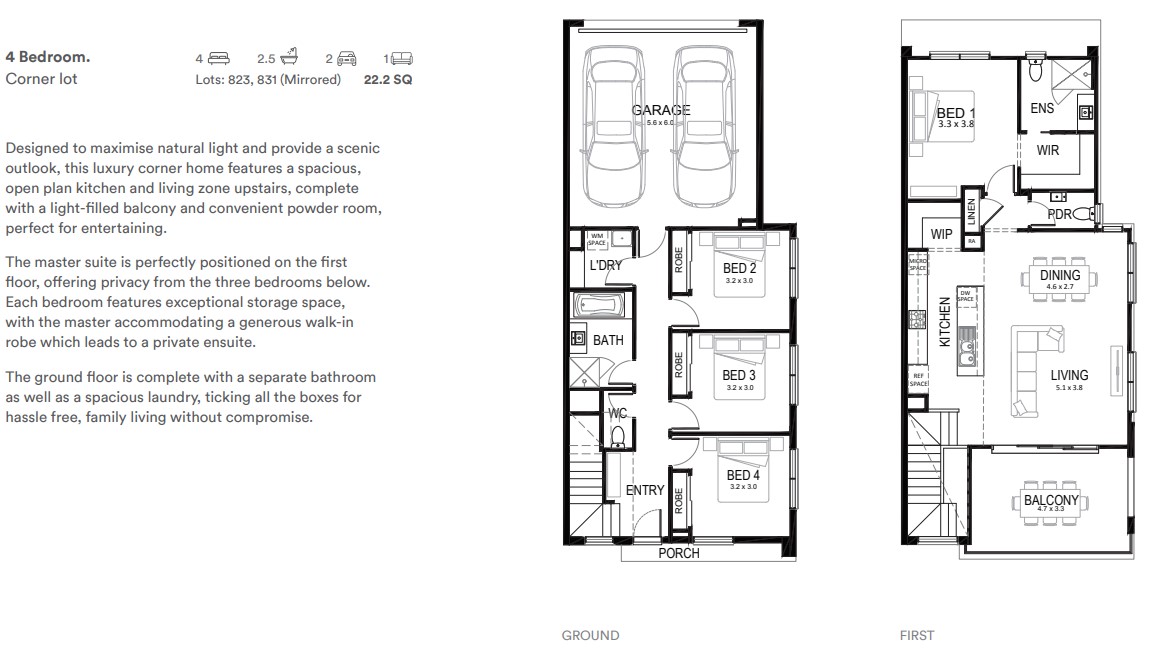 Apollo Townhome Collection at WestWood - Fraser Rise Floor Plan 1