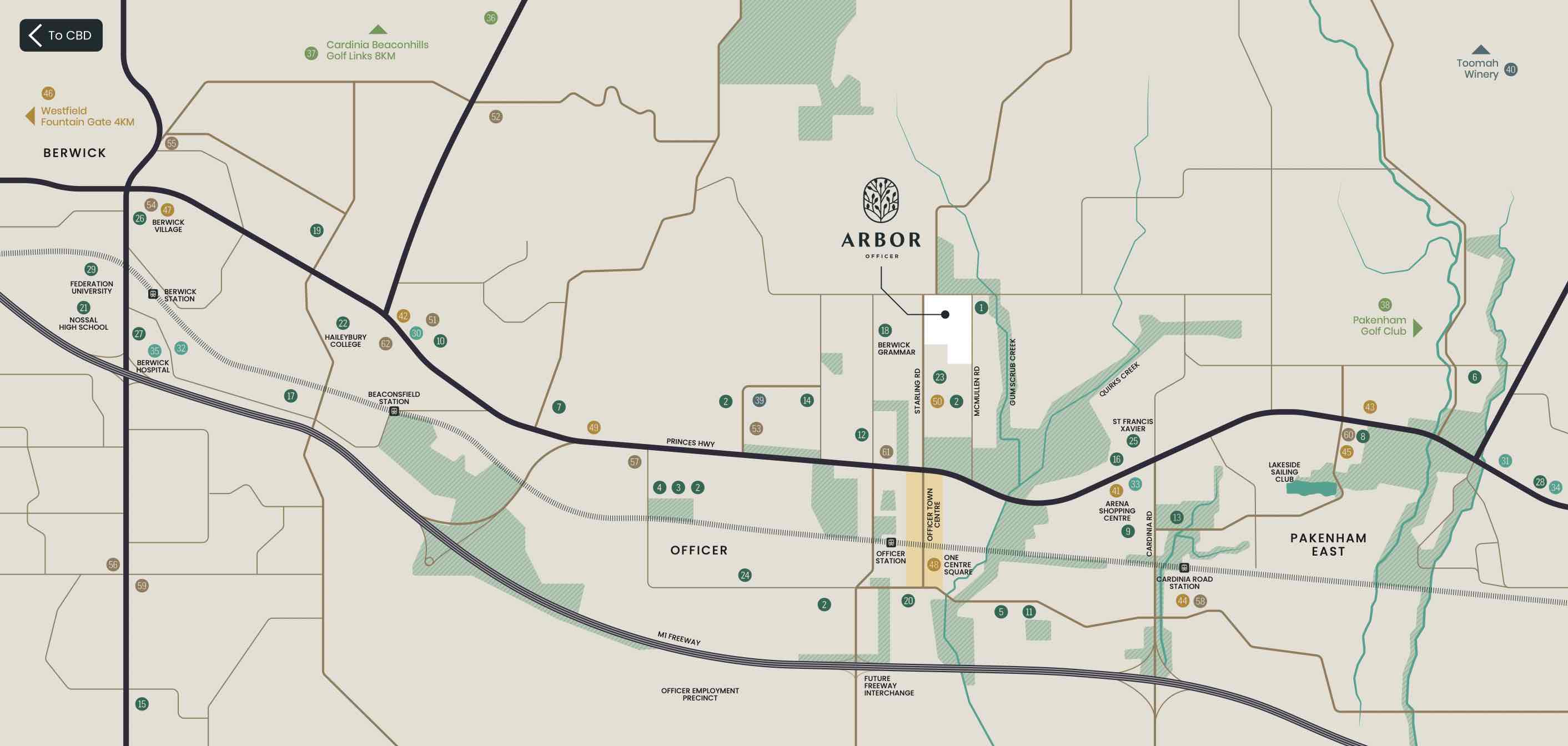 Arbor Estate - Officer Location map