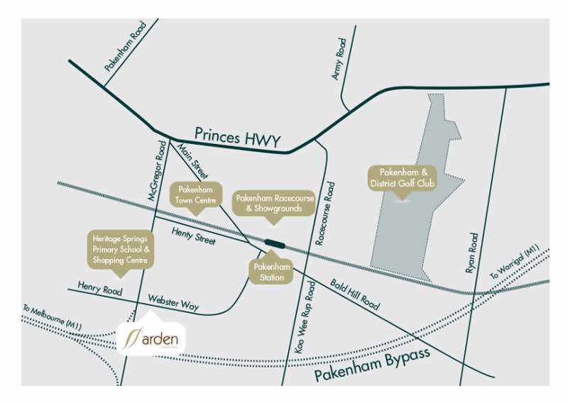 Arden Estate - Pakenham Location map