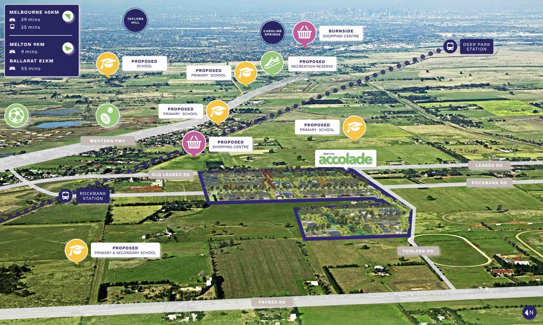 Arden Townhomes at Accolade Estate - Rockbank Aerial
