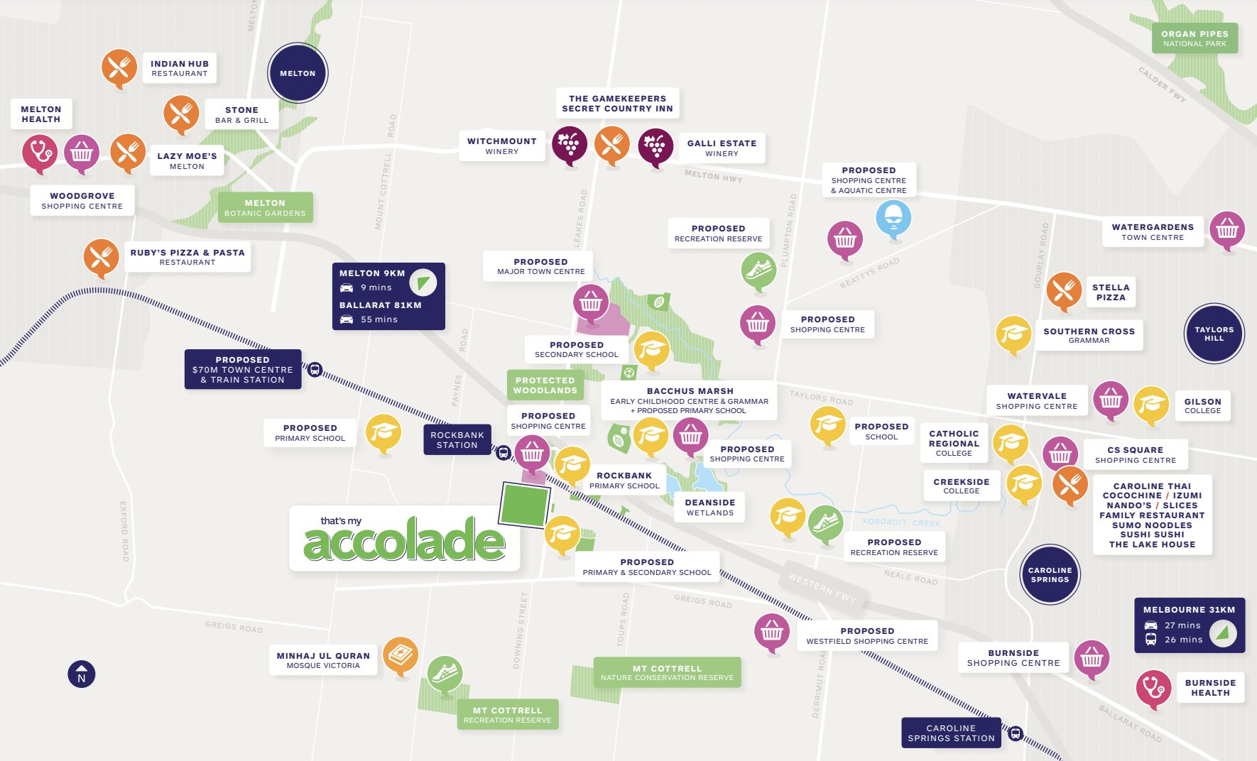 Arden Townhomes at Accolade Estate - Rockbank Location Map