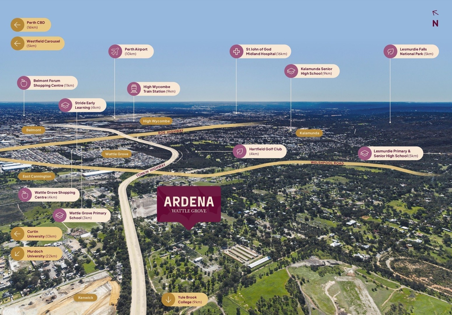 Ardena Estate - Wattle Grov Location Map