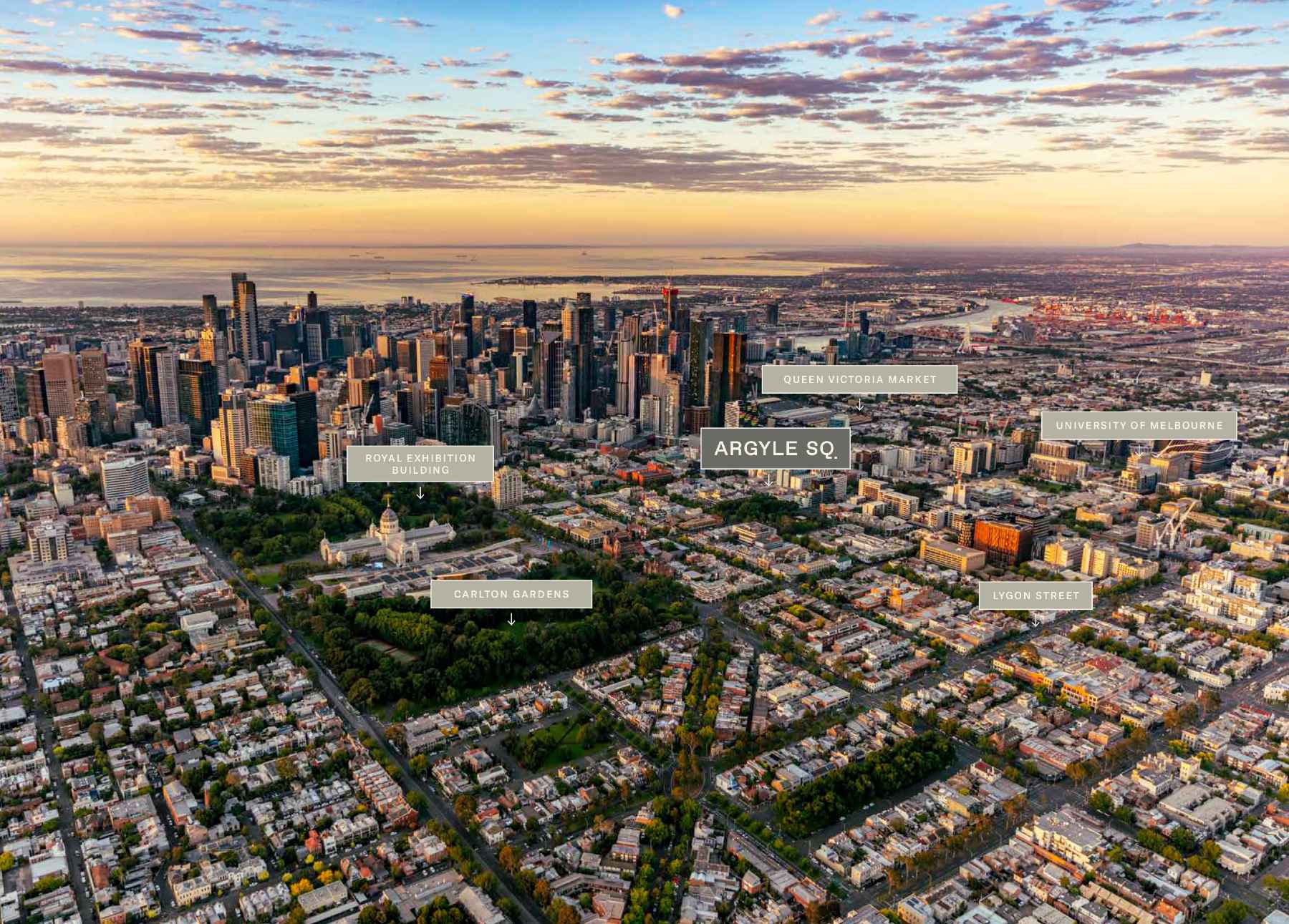 Argyle Square Estate - Carlton Aerial