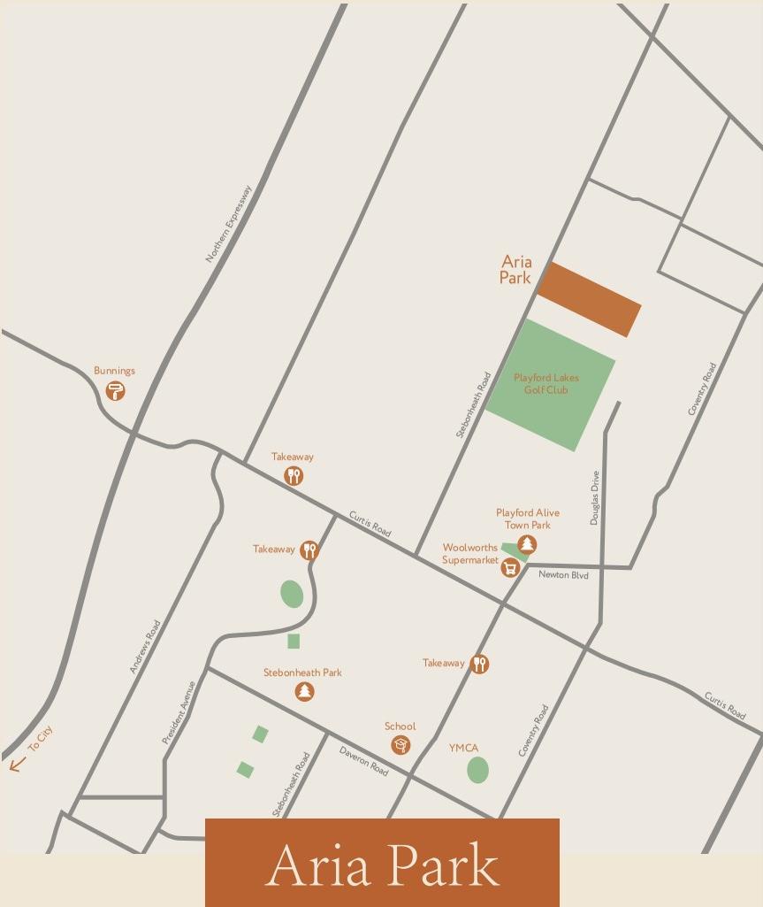Aria Park Estate - Munno Para Location Map