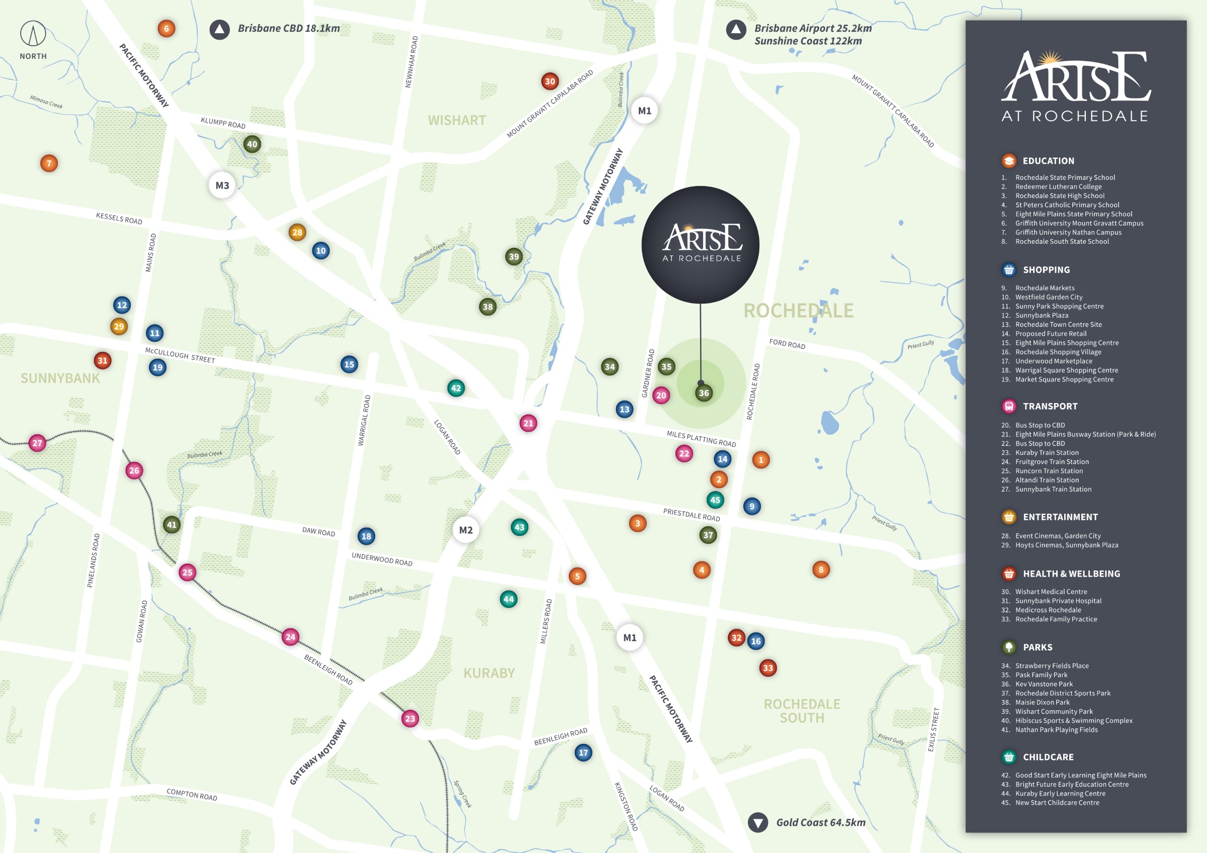 Arise Estate - Rochedale Location Map