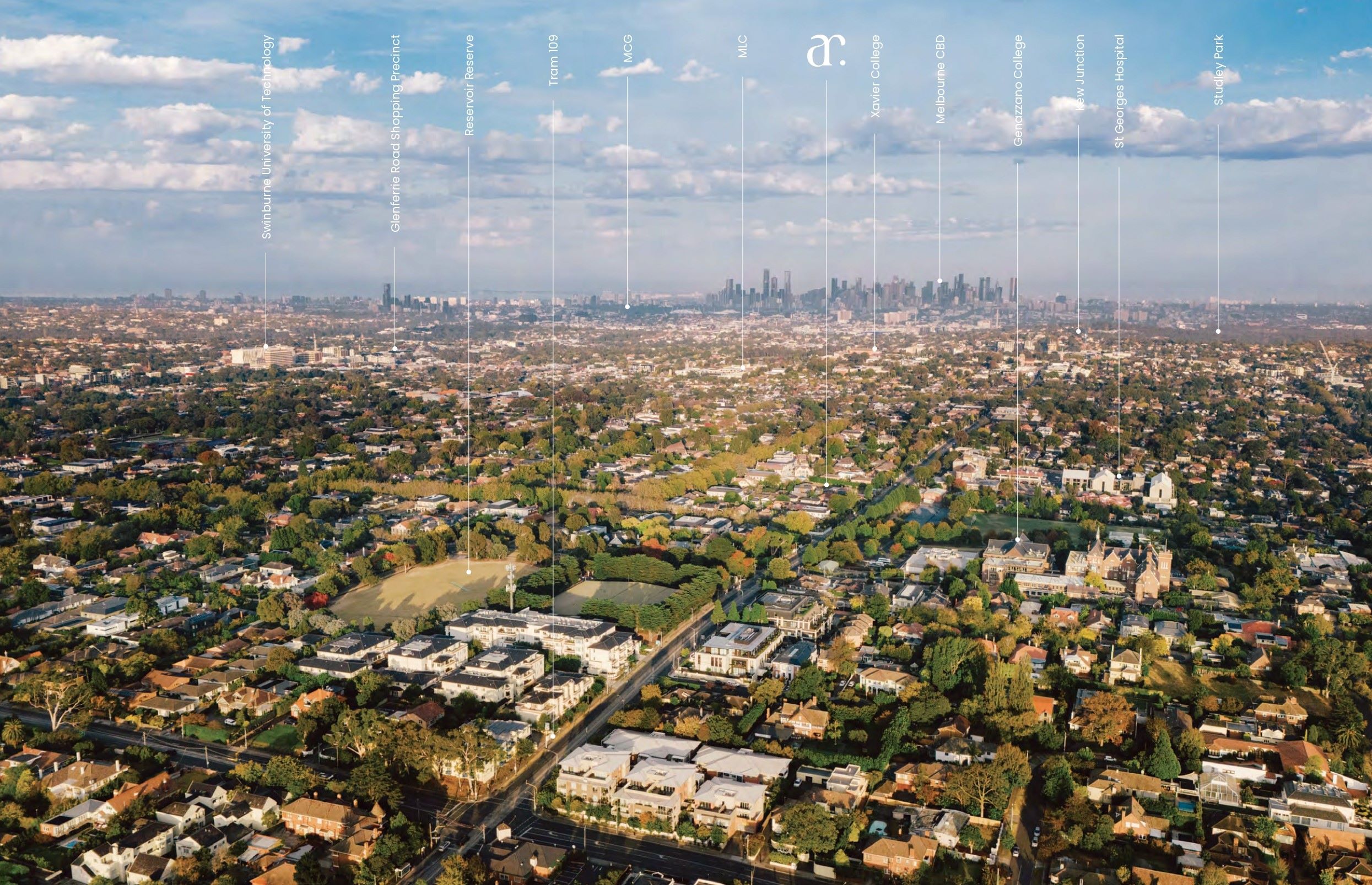 Arteur Townhomes - Kew Aerial