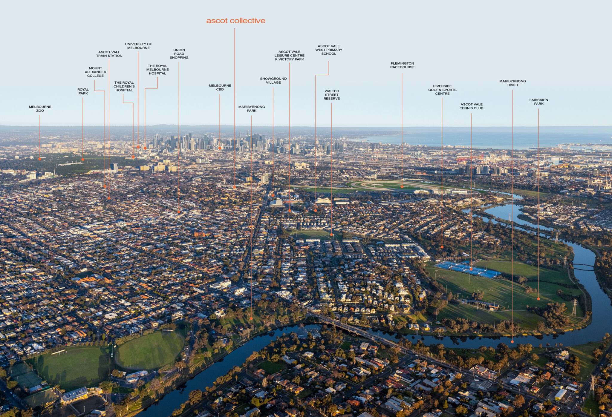Ascot Collective Townhomes - Ascot Vale Aerial
