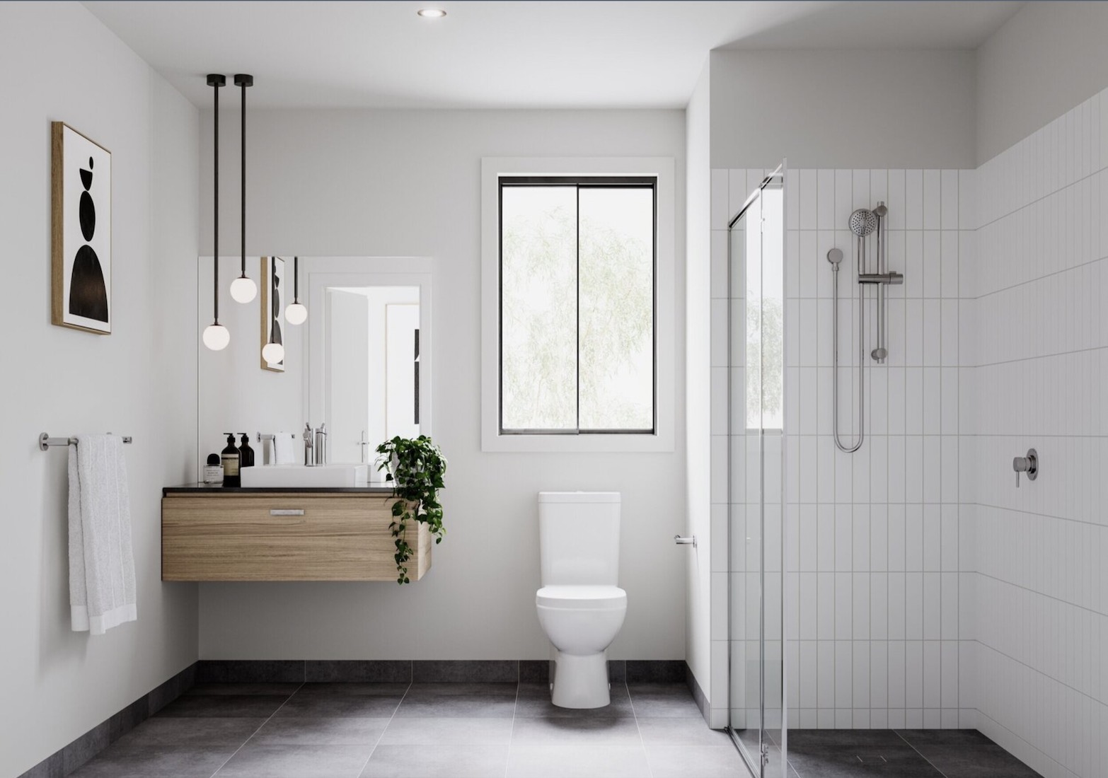 Ascot Townhomes in Newhaven Estate - Tarneit Bathroom Render