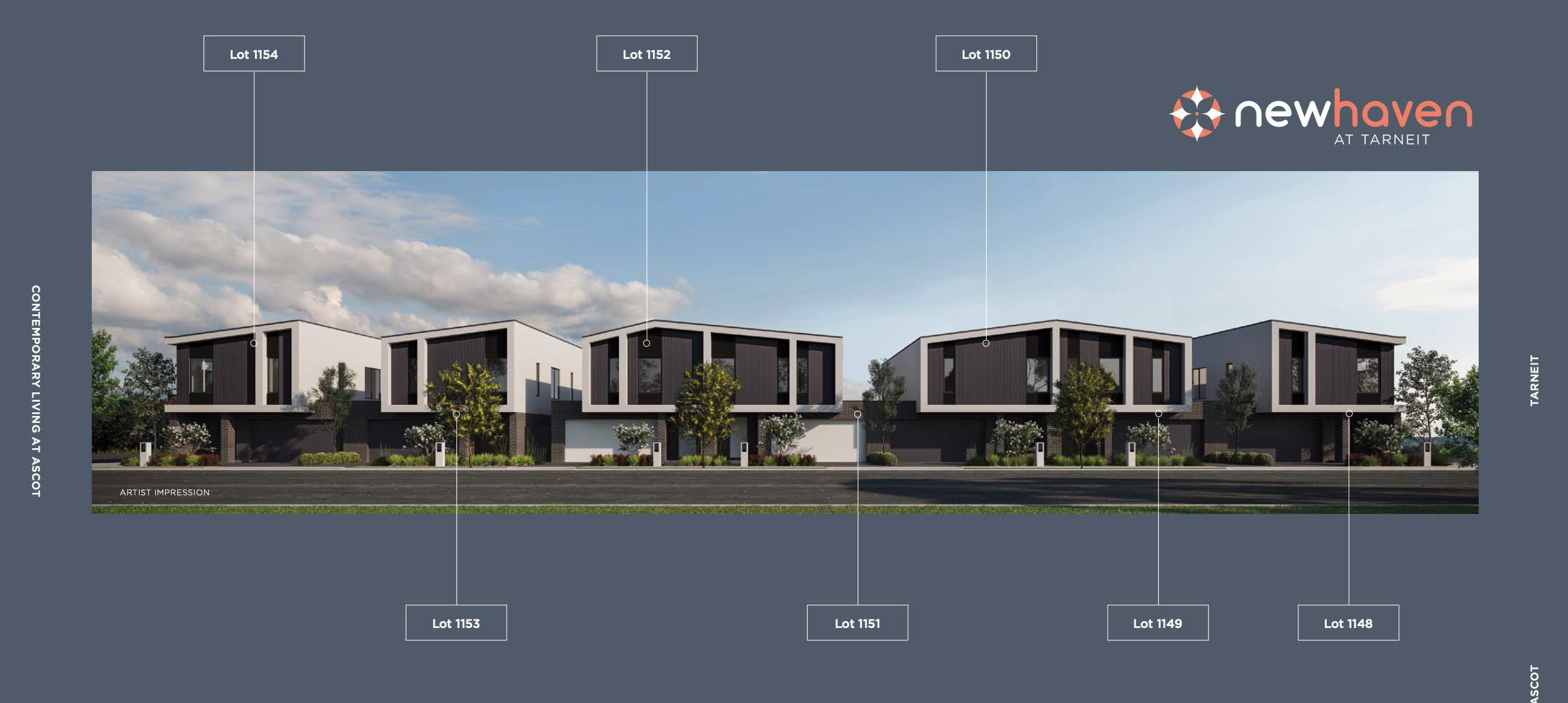 Ascot Townhomes in Newhaven Estate - Tarneit Streetscape