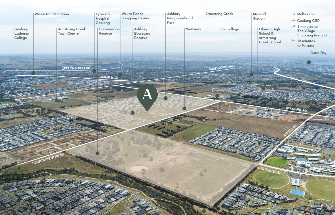 Ashbury Estate - Armstrong Creek Aerial