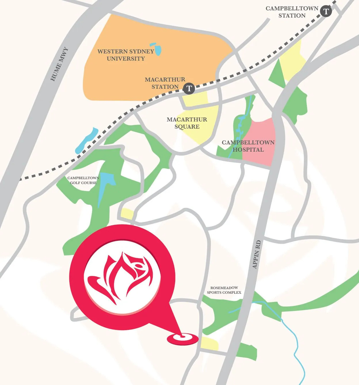 Aspire Estate - Rosemeadow Location Map