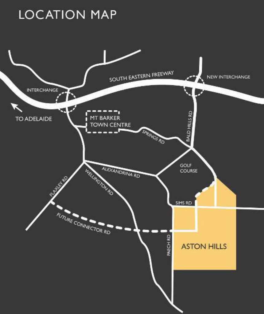Aston Hills Estate - Mount Barker Location map
