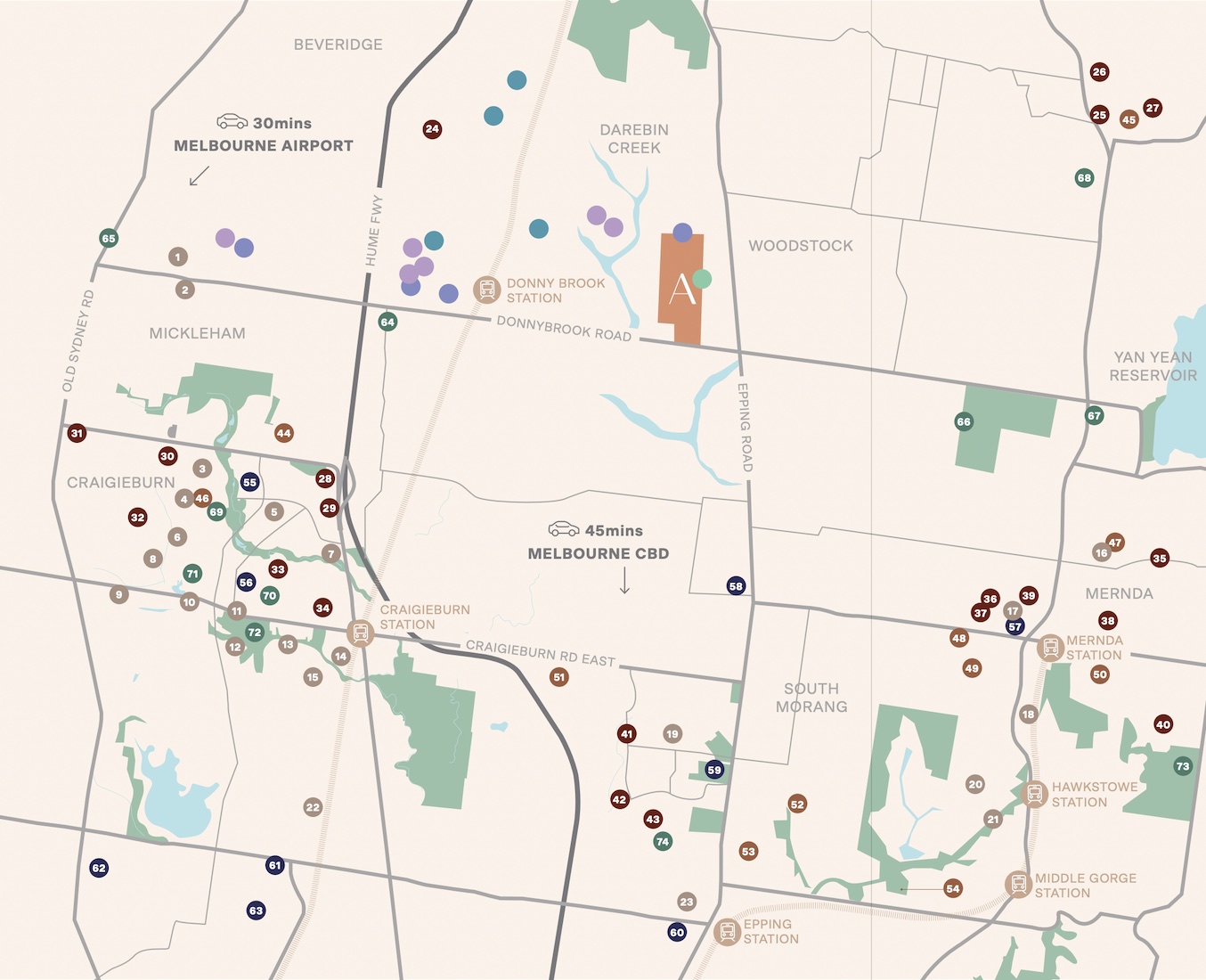Atticus Estate - Woodstock Location Map