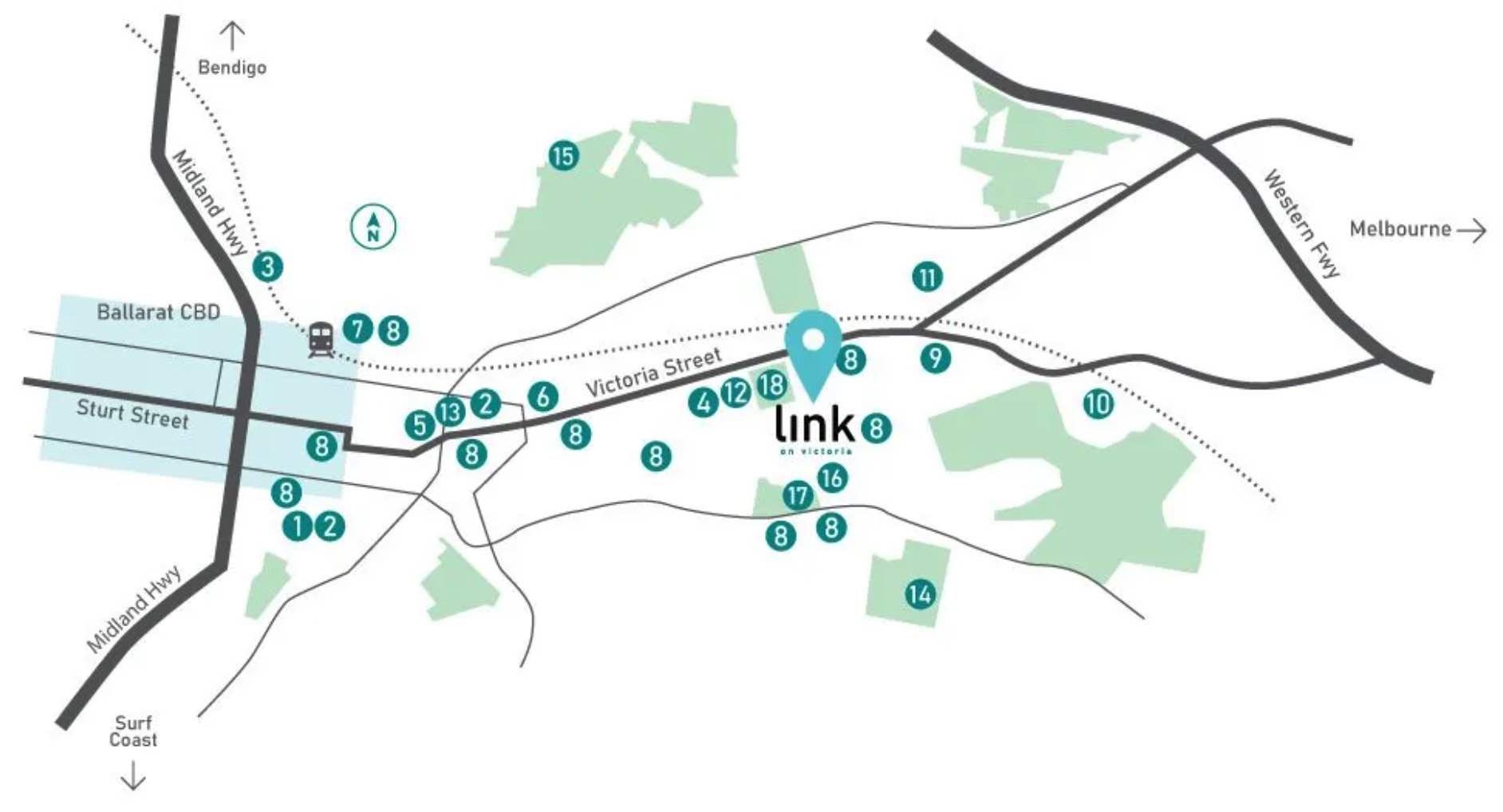 Aurora Estate - Ballarat East Location map