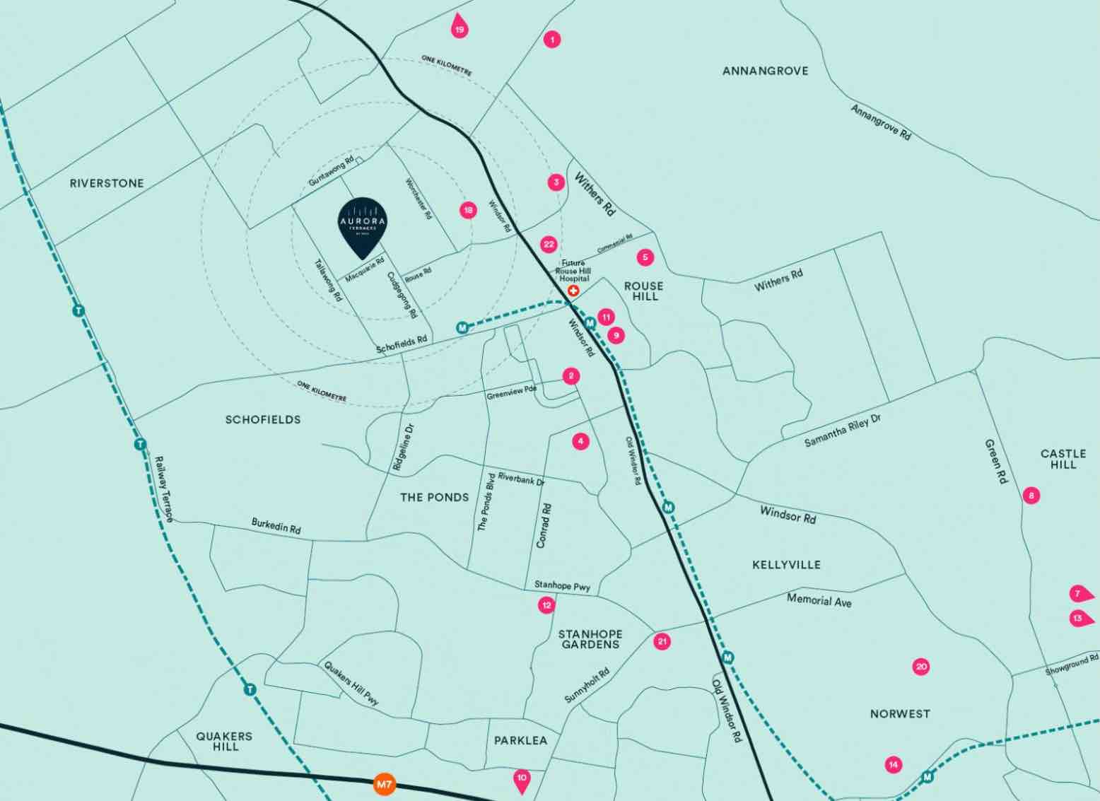 Aurora Terraces - Rouse Hill Location map