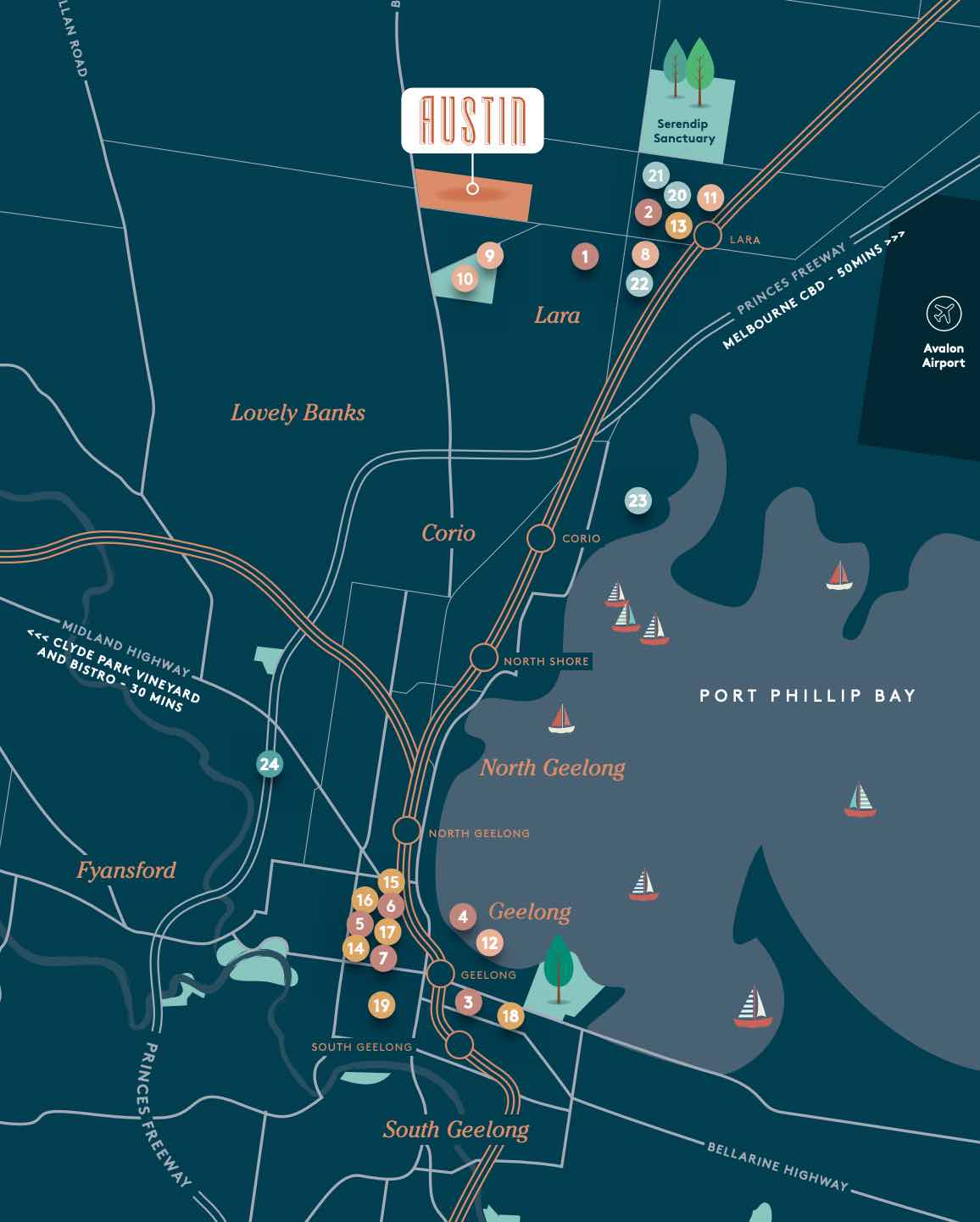 Austin Estate Lara Location m Location Map