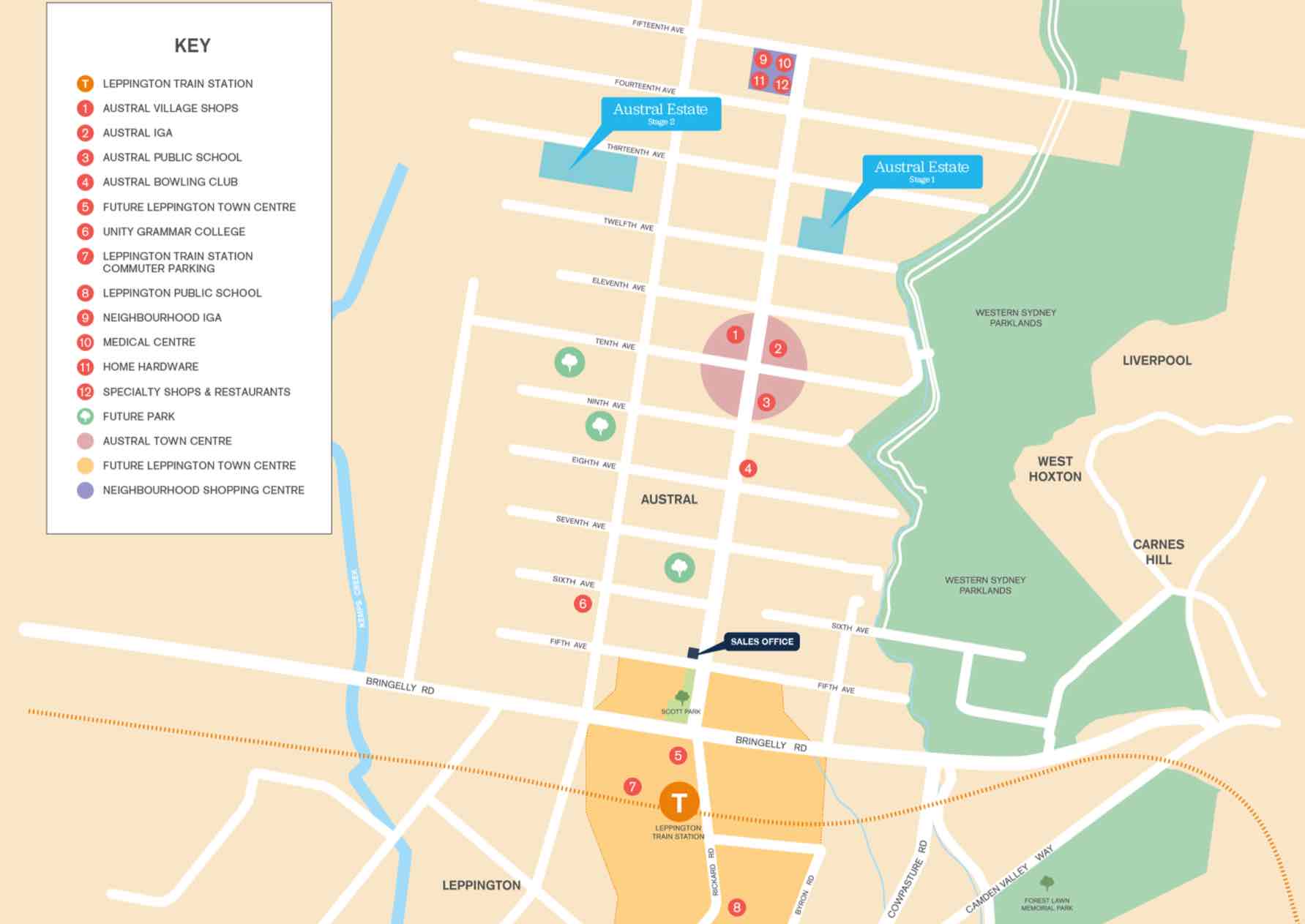 Austral Estate - Austral Location Map
